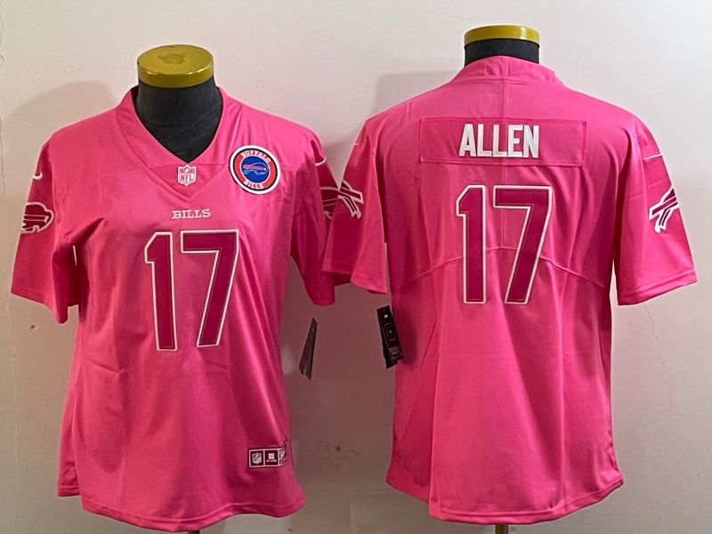 Youth Buffalo Bills #17 Allen Pink 2024 Nike Limited NFL Jersey style 1->youth nfl jersey->Youth Jersey